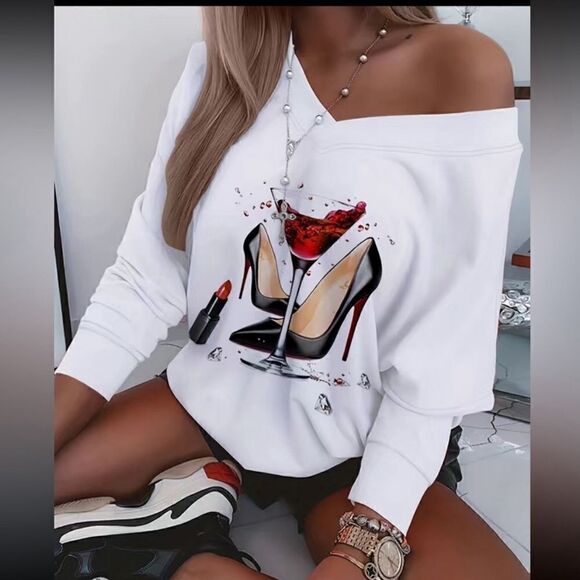 NWT Off the shoulder long sleeve top. Sizes L & XL - Picture 1 of 4